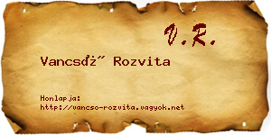 Vancsó Rozvita névjegykártya